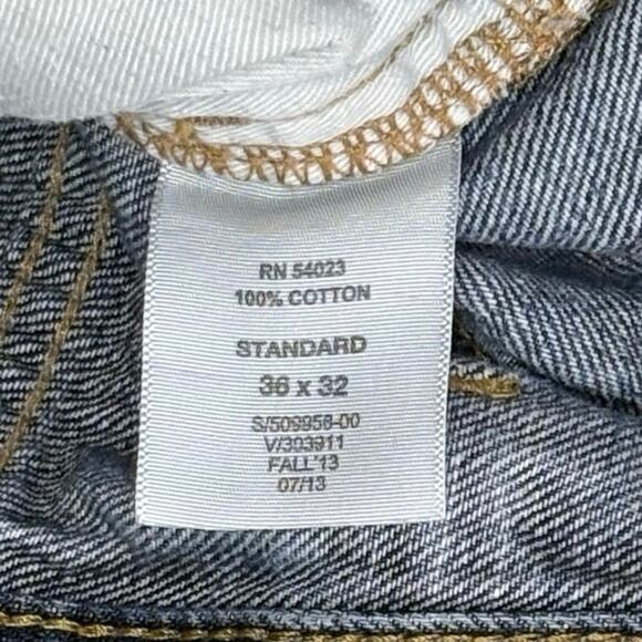 Gap 1969 Standard Relaxed Straight Mid-Rise Denim Jeans Men's 36x32 | Blue - Picture 7 of 11